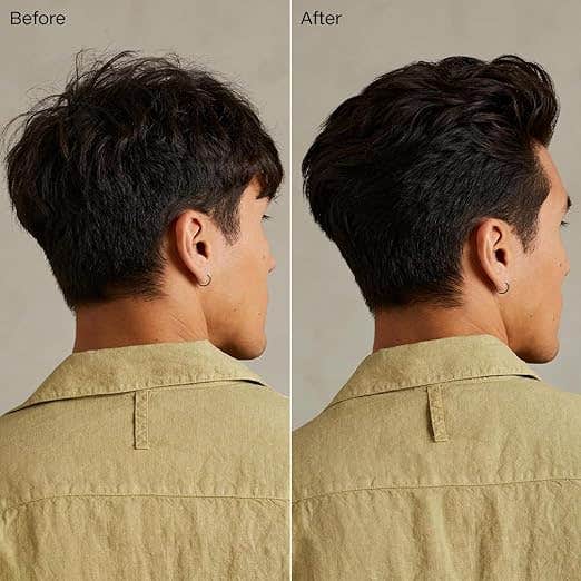 Before and after comparison on a plain background