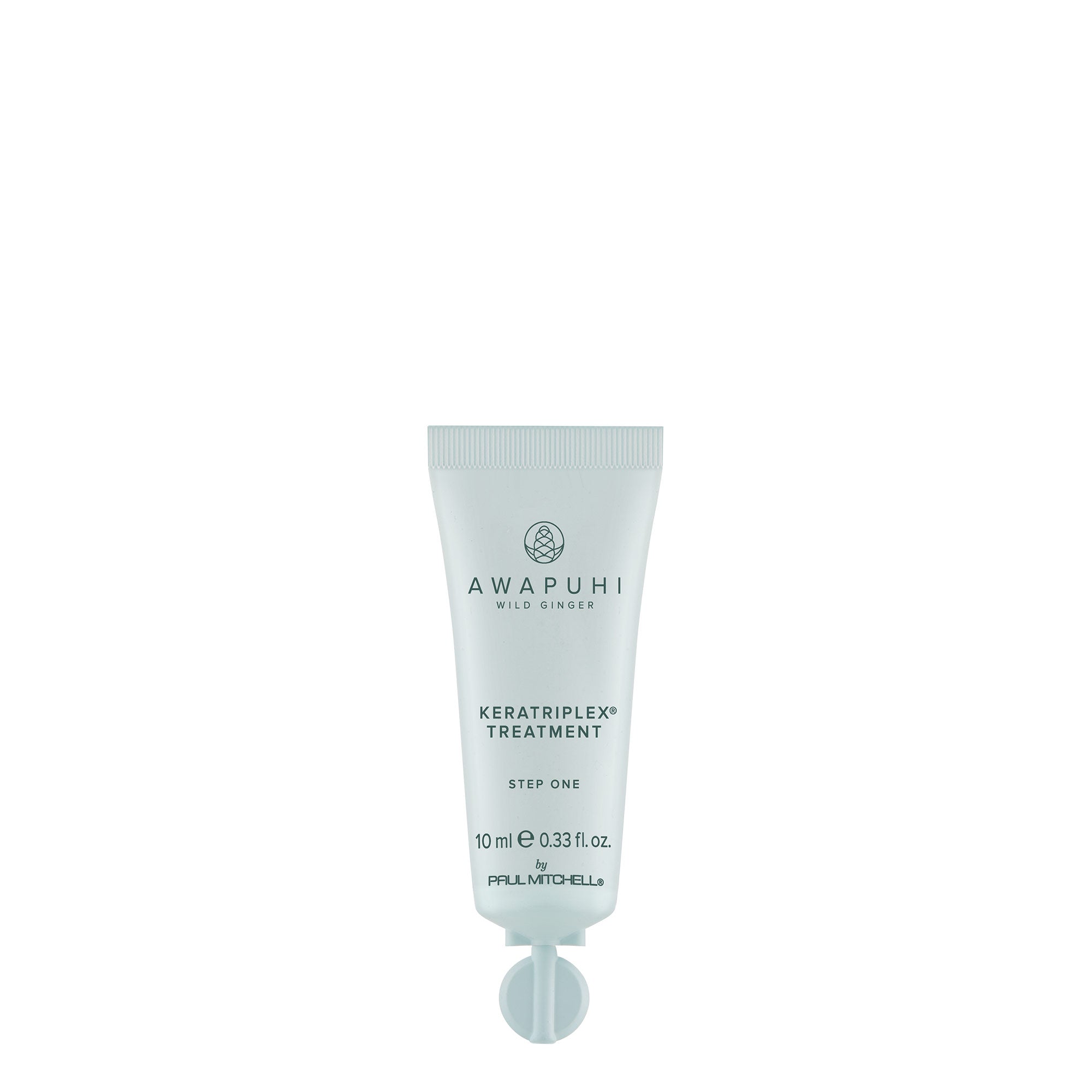 A tube of Awapuhi Wild Ginger KeraTriplex Treatment designed for hair care.