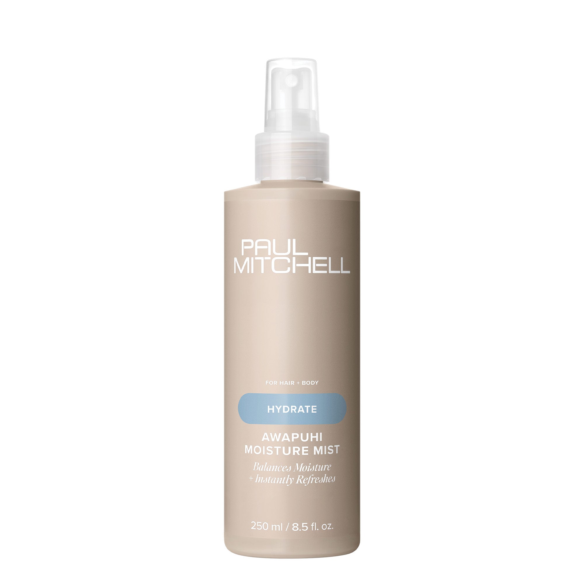 Paul Mitchell Awapuhi Moisture Mist is a hydrating spray for skin and hair that balances moisture and instantly refreshes.