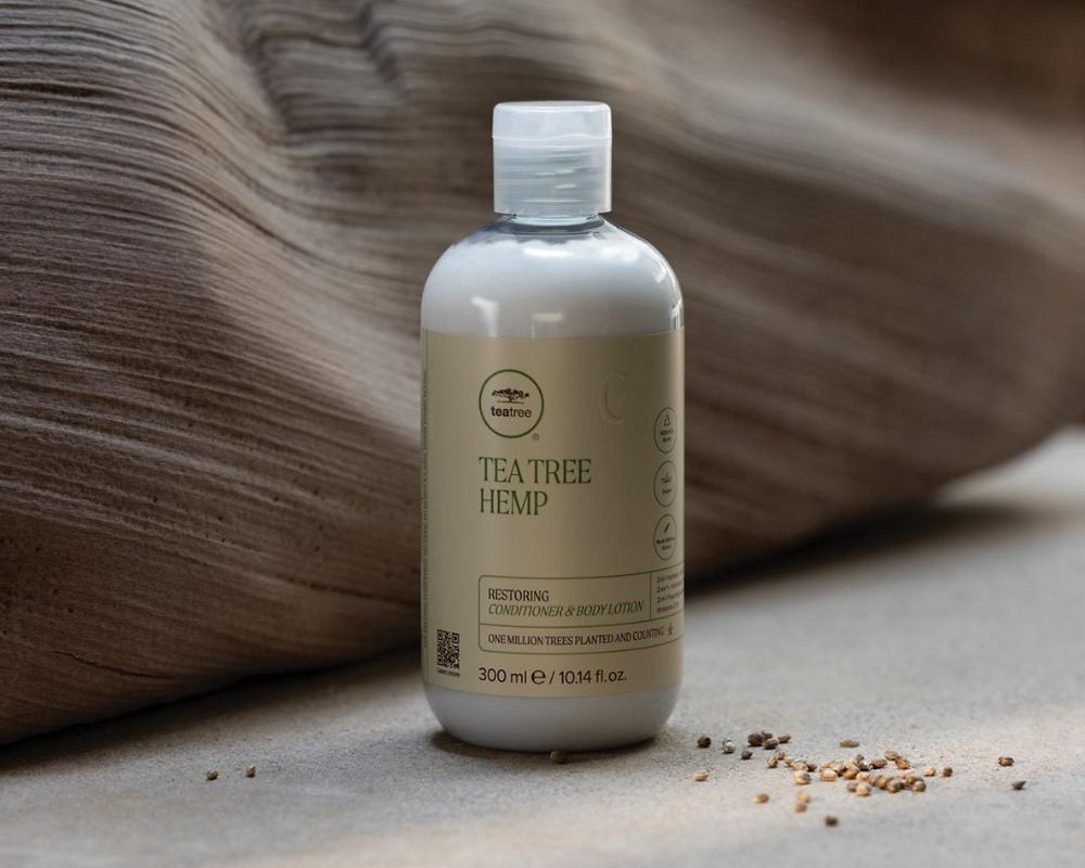 <em>Tea Tree Hemp Restoring Conditioner & Body Lotion</em>