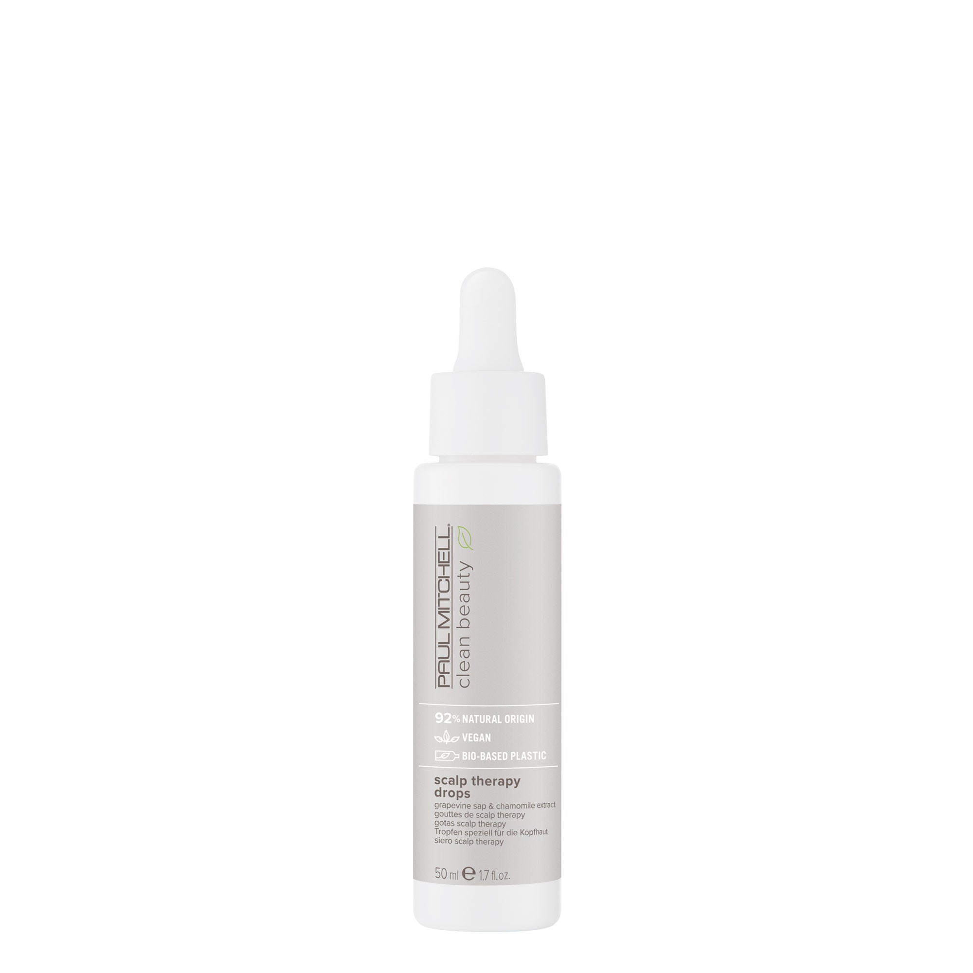 A bottle of Clean Beauty Scalp Therapy Drops on a white background