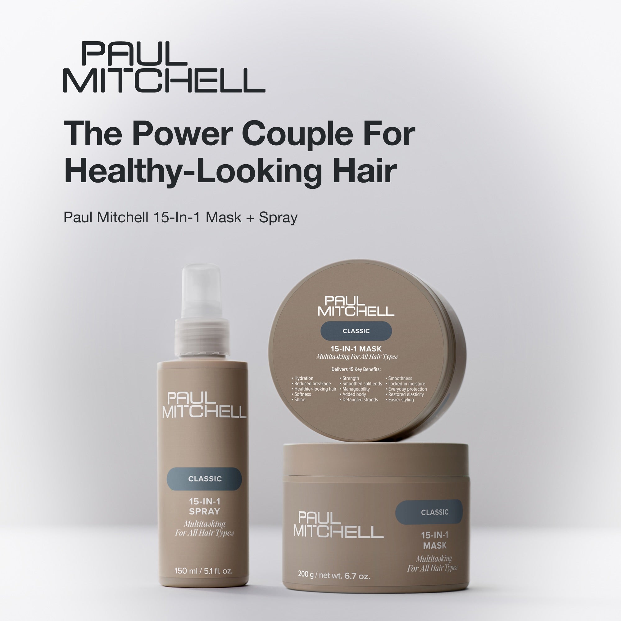 Paul Mitchell 15-In-1 Mask and Spray are the power couple for healthy-looking hair.