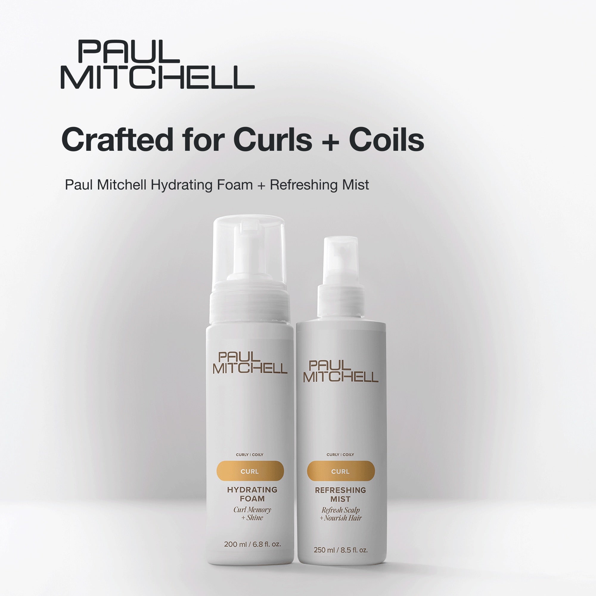 Paul Mitchell Hydrating Foam and Refreshing Mist are crafted for curls and coils.