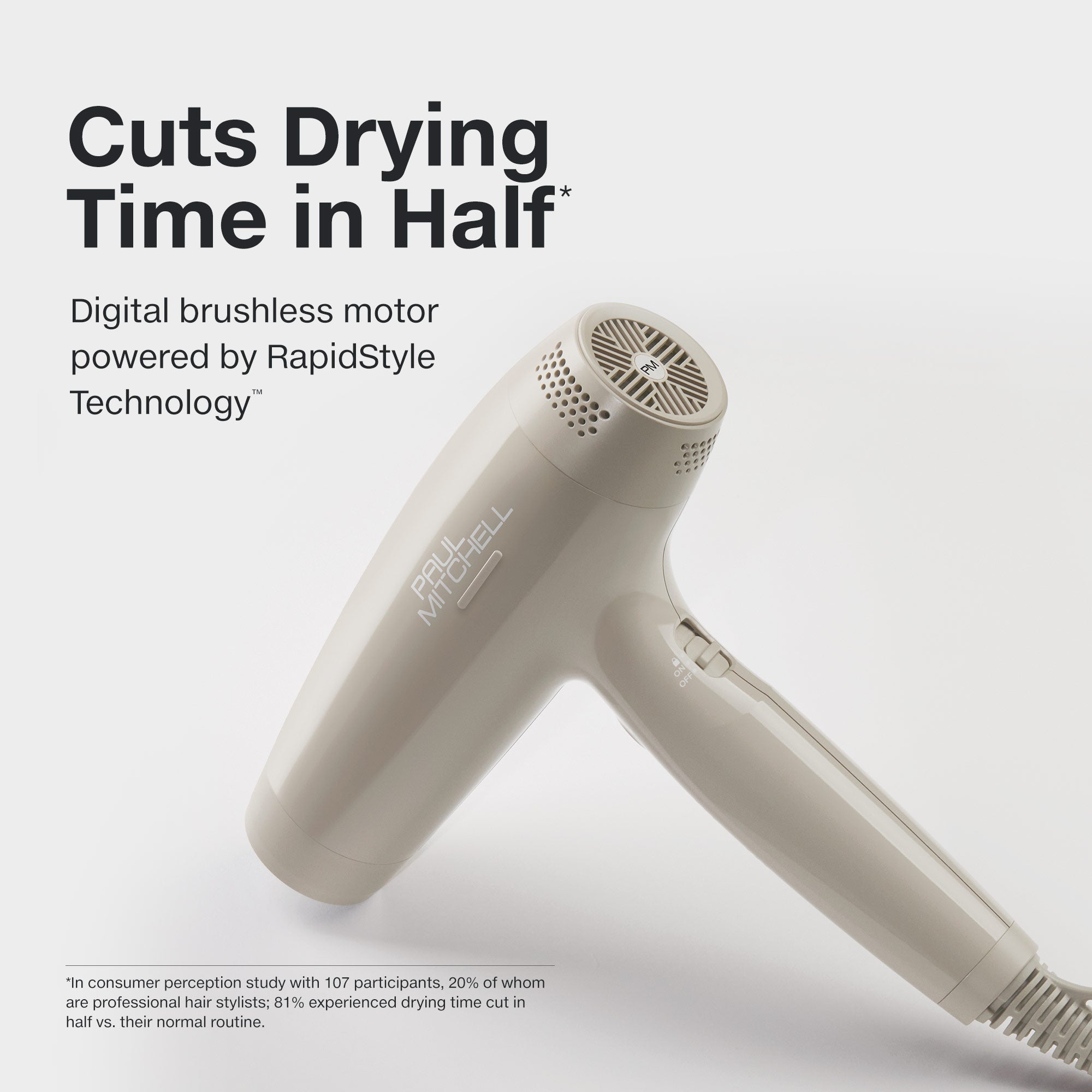 infographic for the Paul Mitchell Dry Lightweight Professional Hair Dryer that highlights its RapidStyle Technology