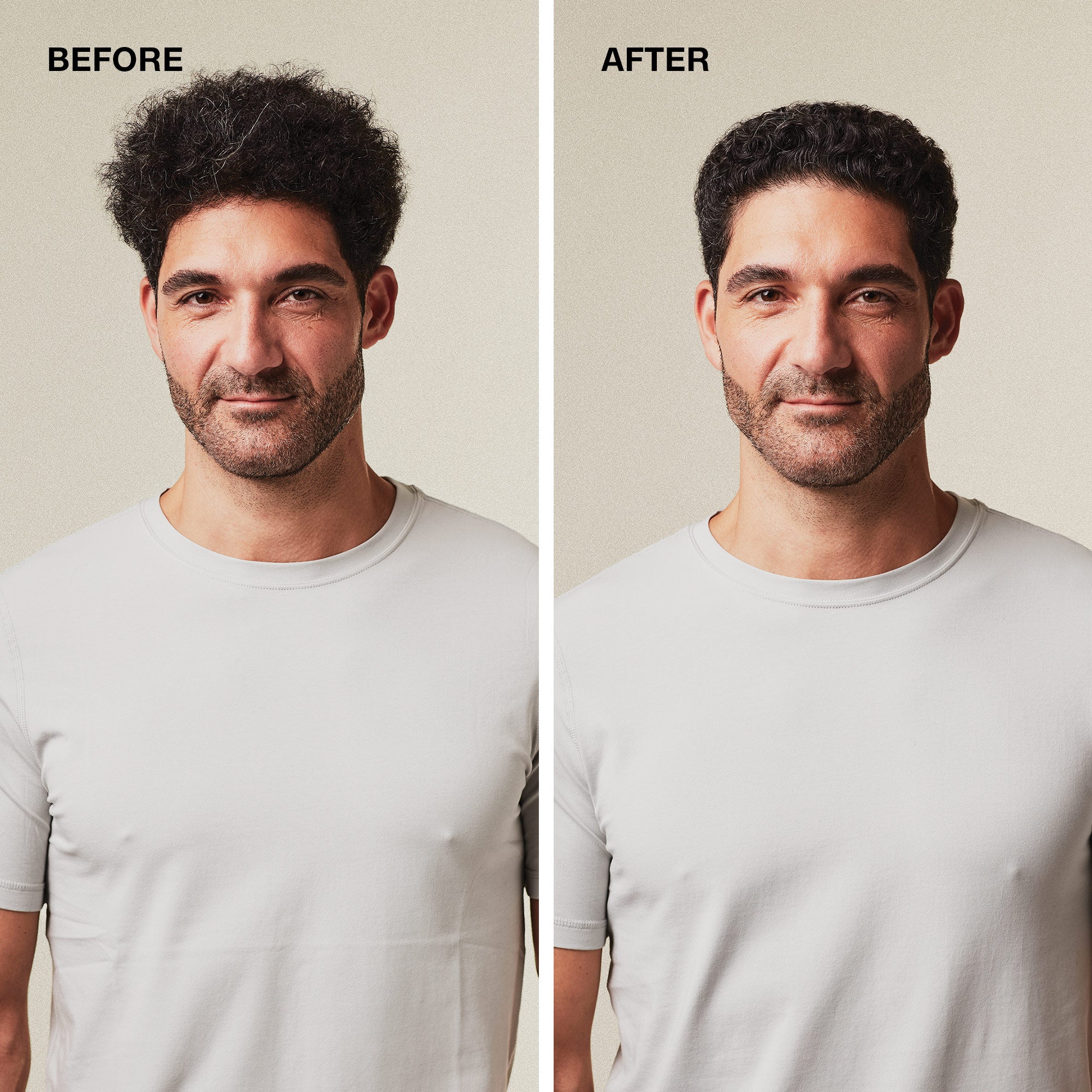 Before and after comparison of using Mitch Iron Grip