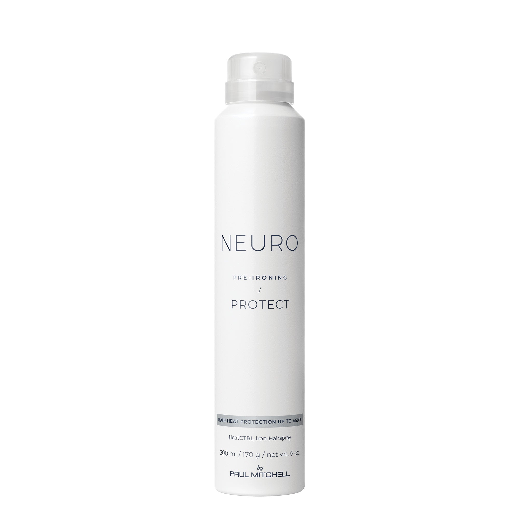 Neuro Protect HeatCTRL Iron Hairspray protects against heat damage with thermal protection up to 450°F for all hair types.