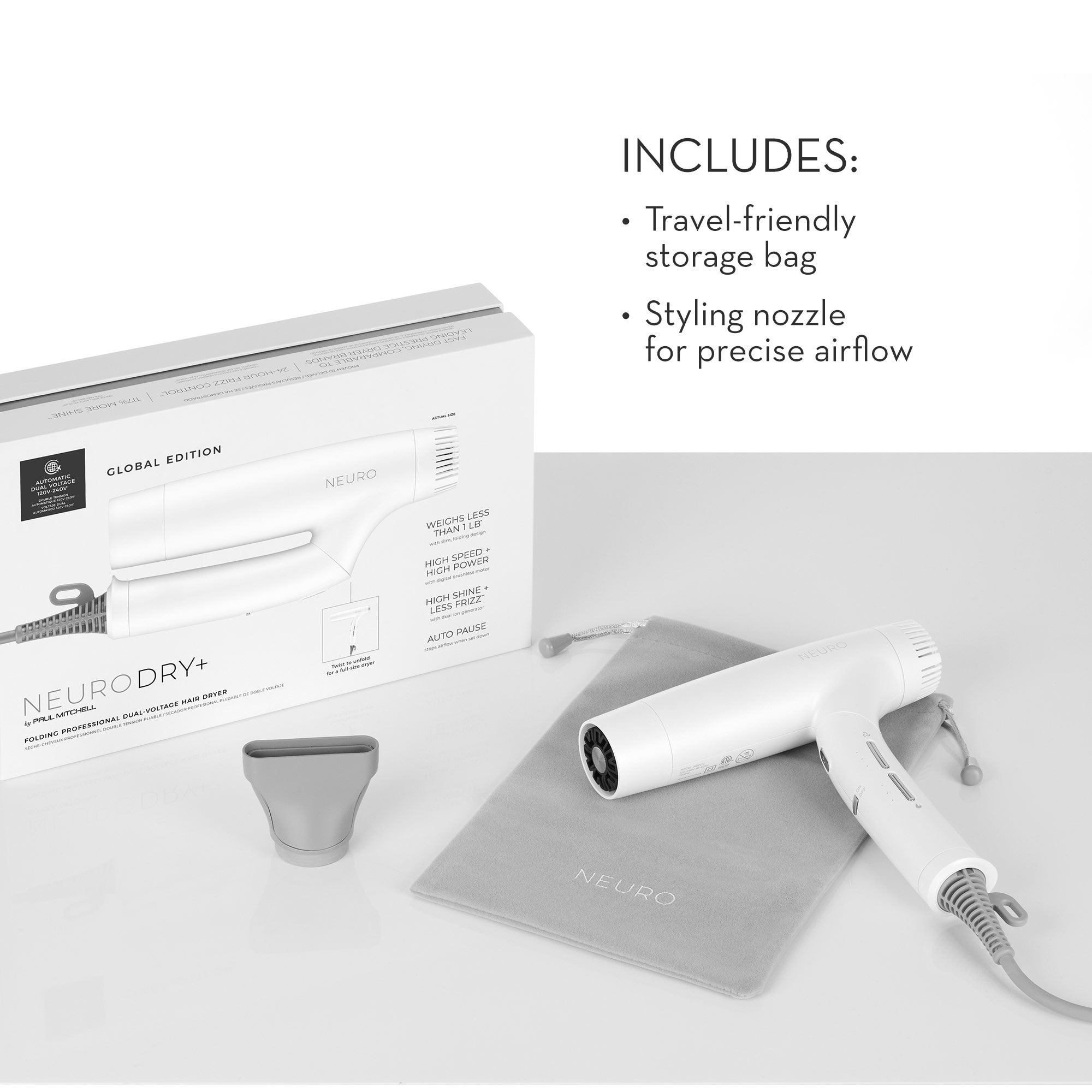 Neuro Dry+ (White) includes 1 attachment.