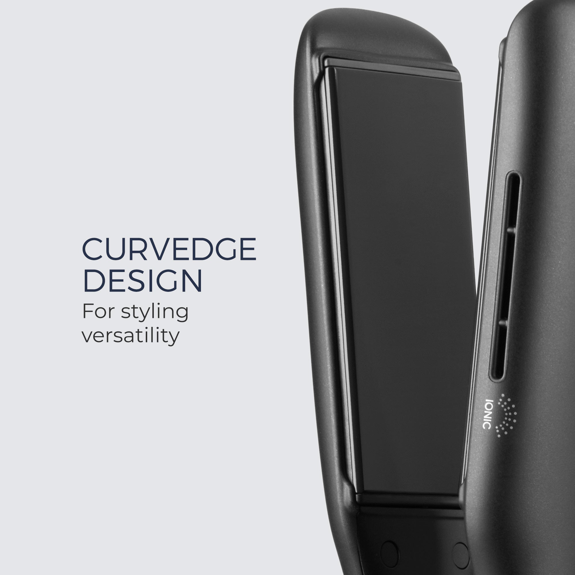 The Neuro Smooth+ 1.75" Ceramic Straightening & Styling Iron features a CurvEdge design for styling versatility.