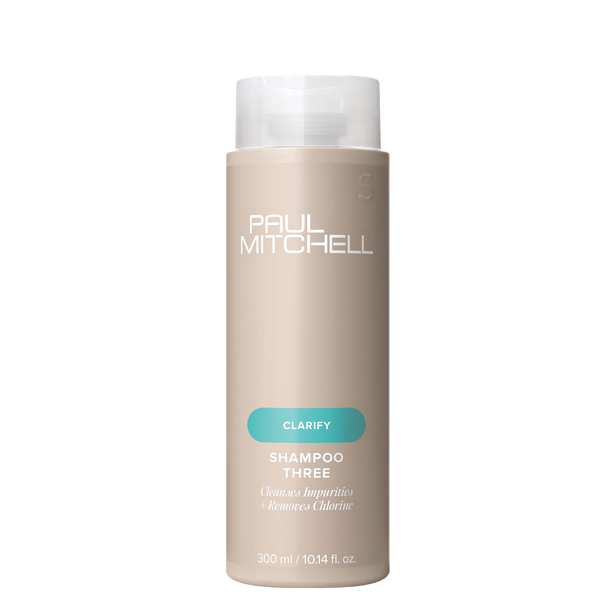 A bottle of Paul Mitchell Clarify Shampoo Three on a white background