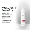 Paul Mitchell Spray Wax: non-oily aerosol mist formula delivers pliable texture and volume with a crisp apple scent.