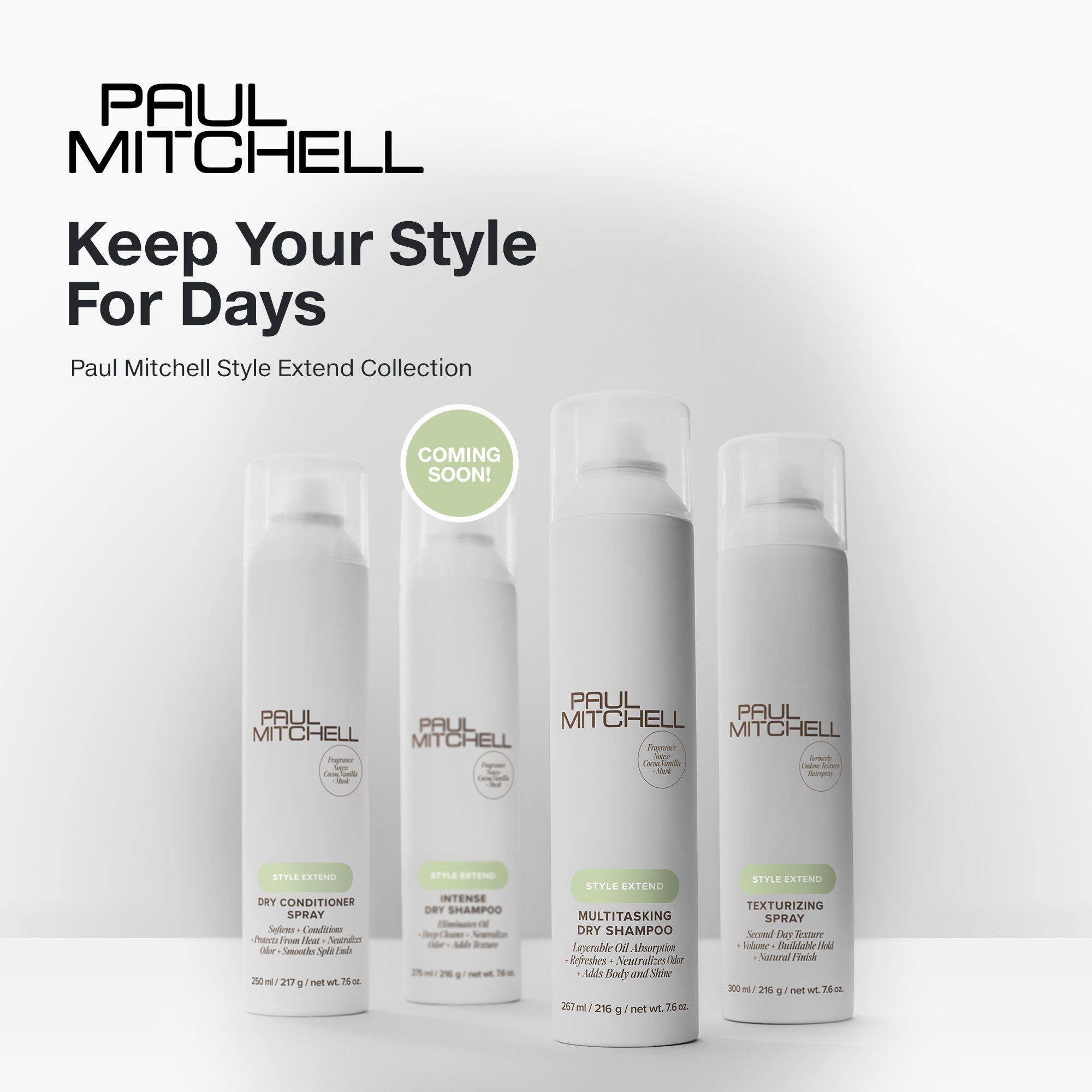 Keep your style for days with the Paul Mitchell Style Extend Collection.
