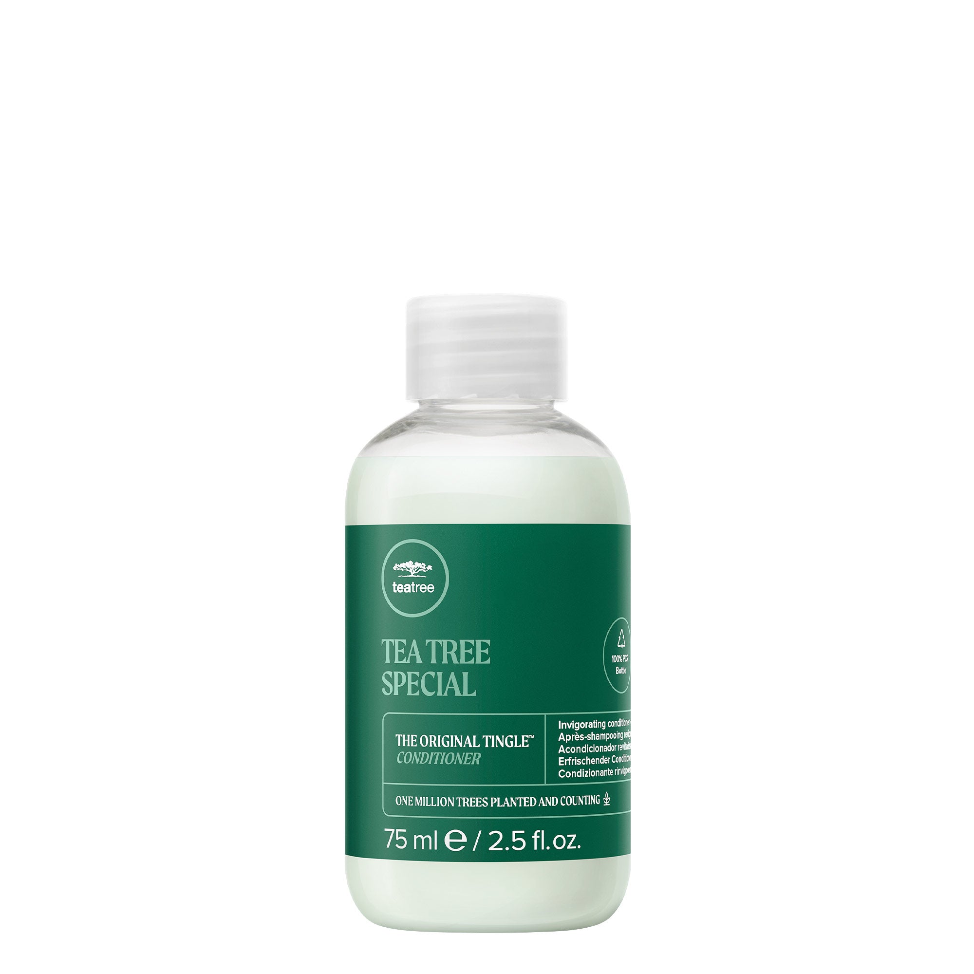 A bottle of Tea Tree Special Conditioner on a white background