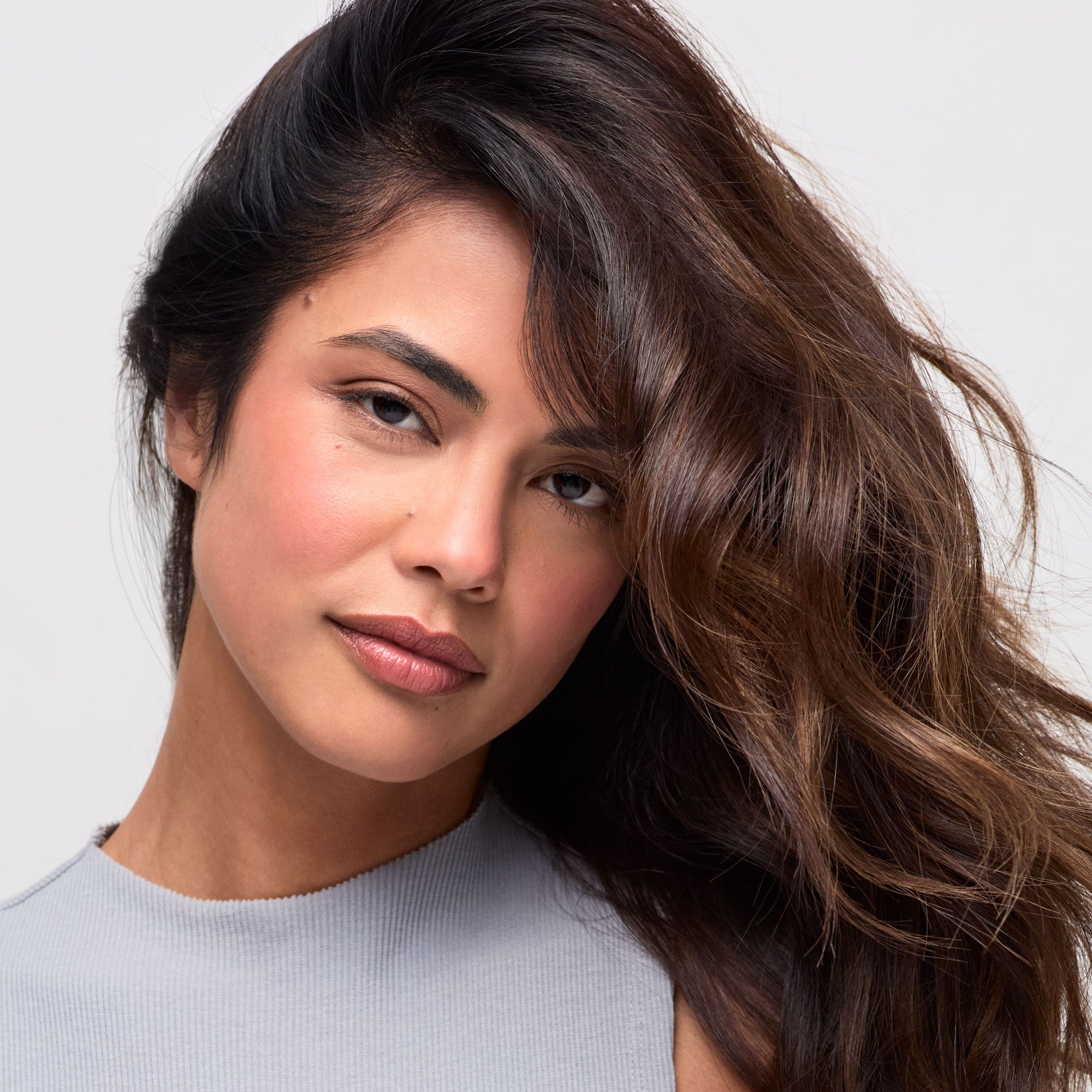 Clean Beauty model with hydrated finish look