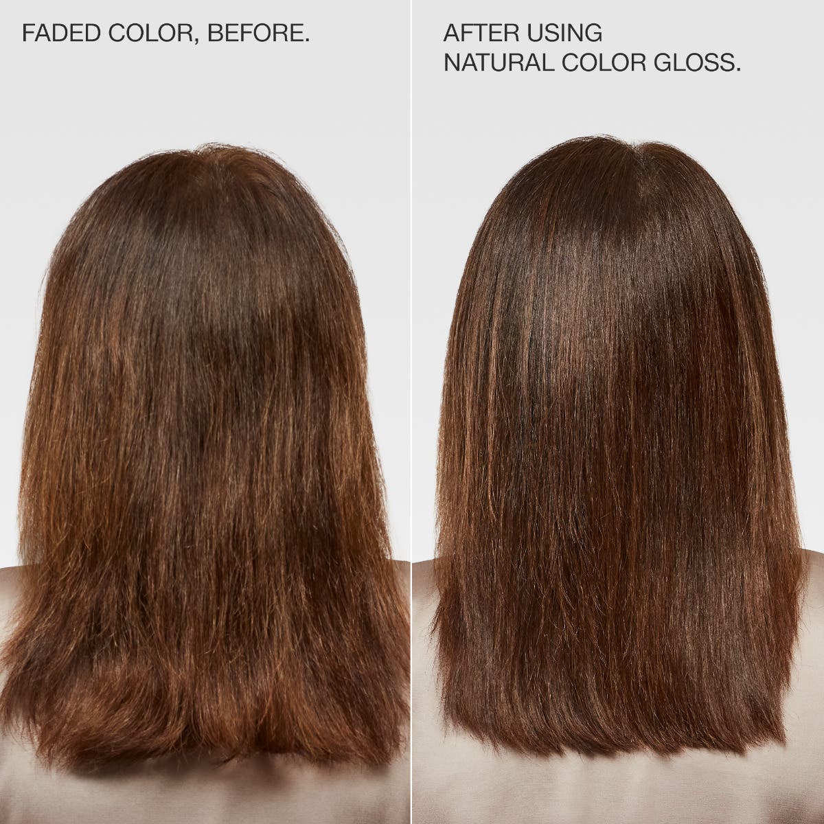 before and after using red color gloss