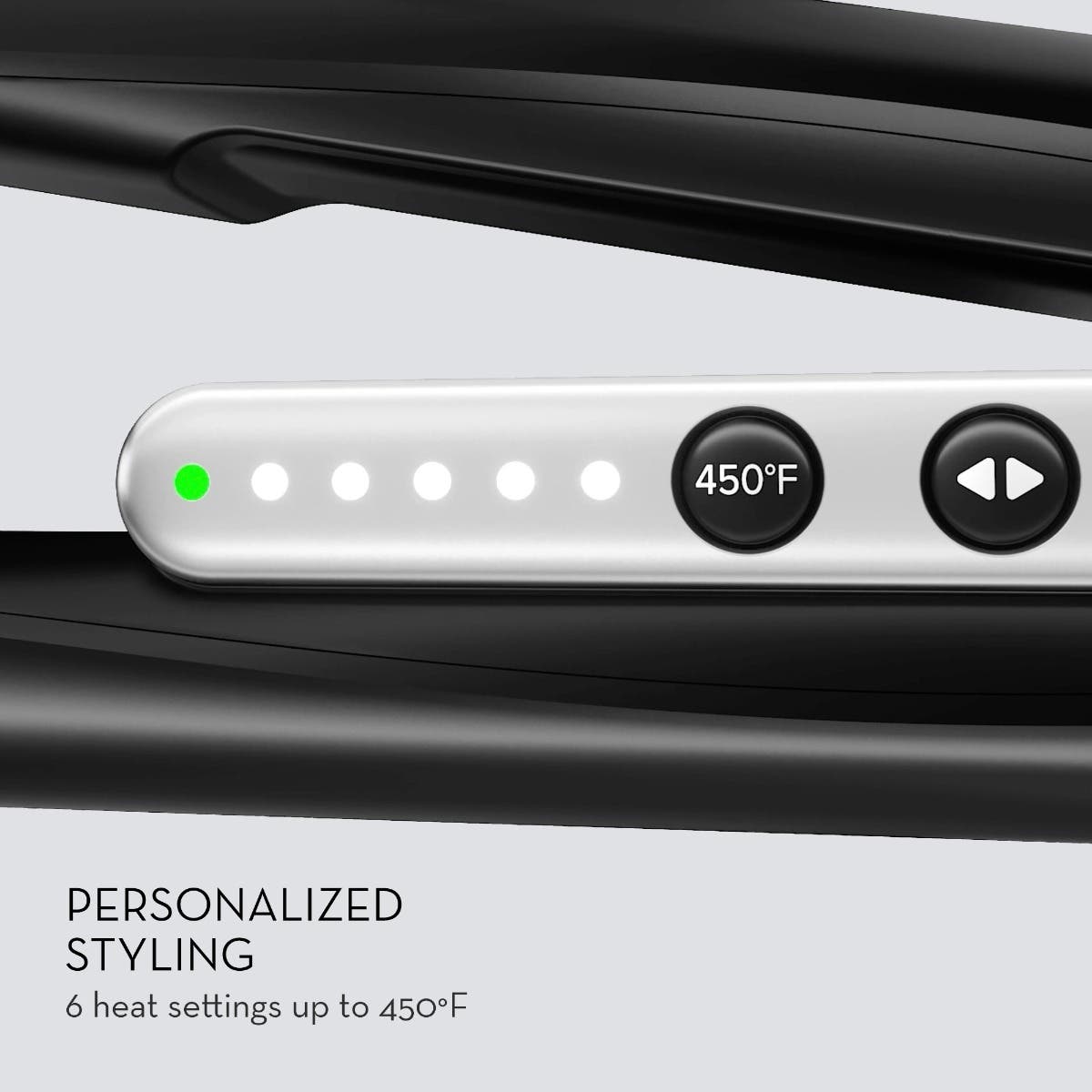 The Neuro Style+ 1" Ceramic Smoothing & Straightening Iron provides personalized styling with 6 heat settings up to 450°F.