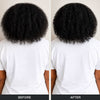 Curly haired before and after model