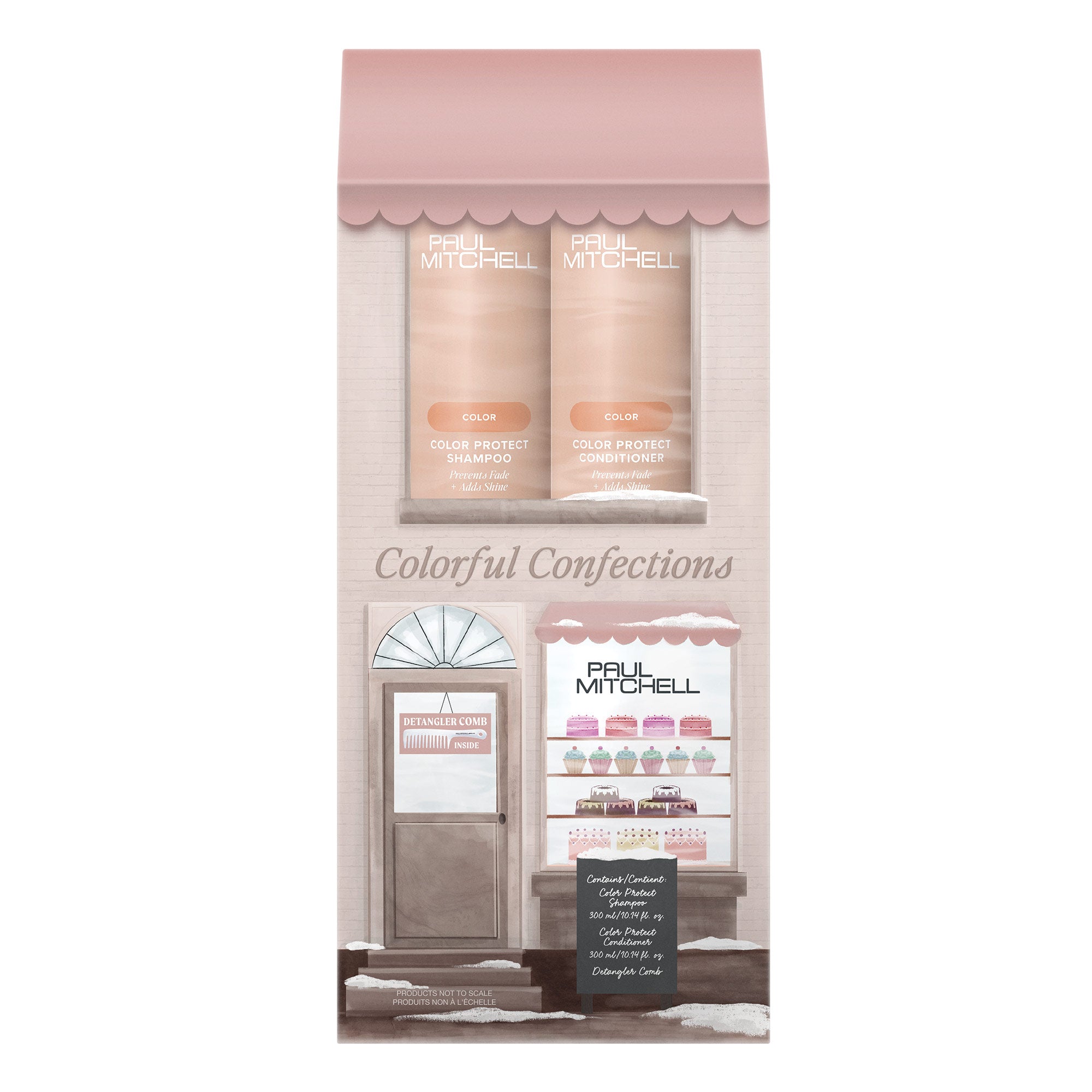 Paul Mitchell Color Protect Holiday Gift Set contains shampoo and conditioner for color-treated hair plus a detangler comb.