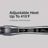 The Paul Mitchell Clipped 3-in-1 Ceramic Interchangeable Curling Iron provides adjustable heat up to 410°F.