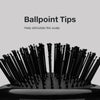 The Detangling Brush features bristles with ballpoint tips that massage the scalp.