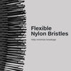 The Detangling Brush features flexible nylon bristles that help minimize breakage.