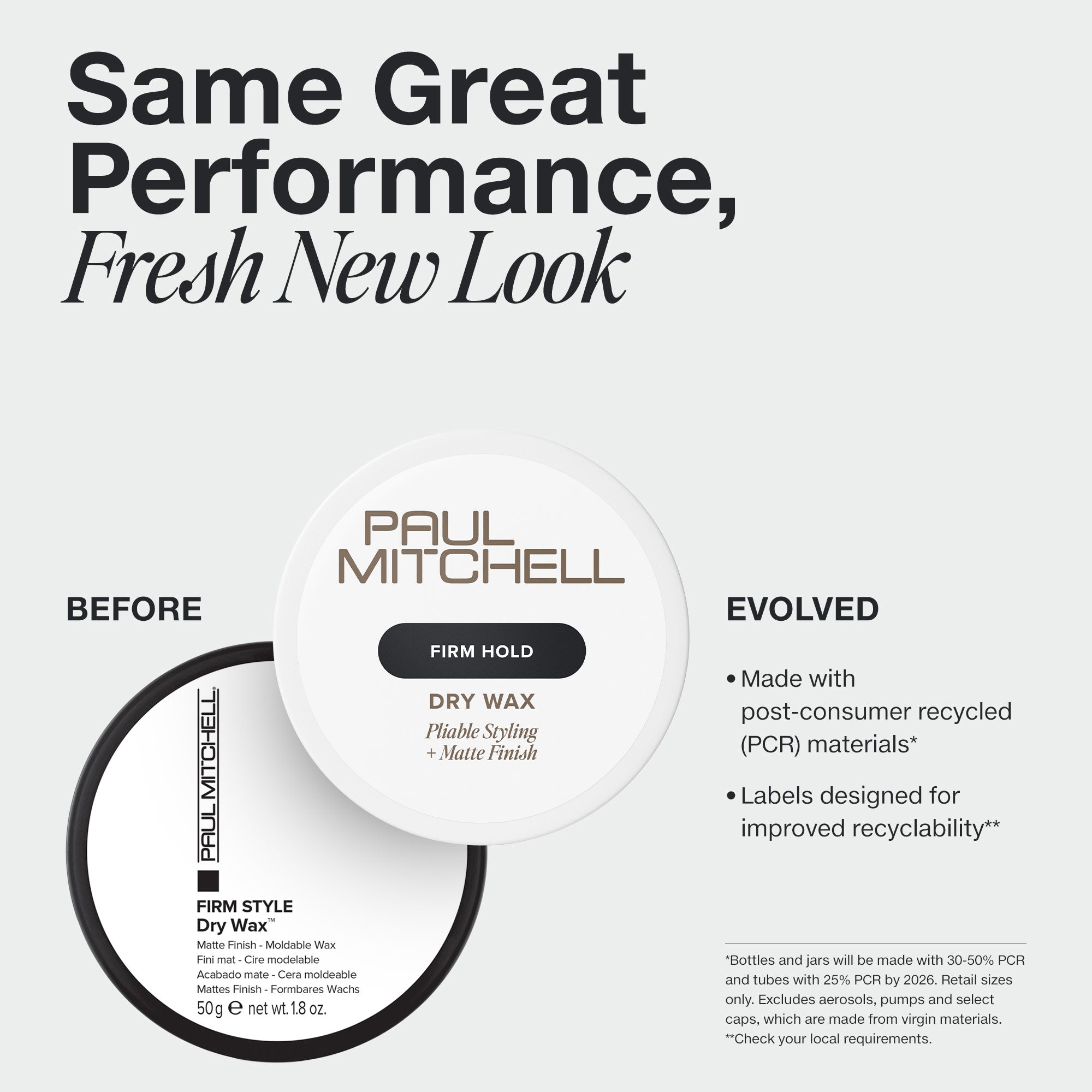 Paul Mitchell Dry Wax in new PCR packaging.