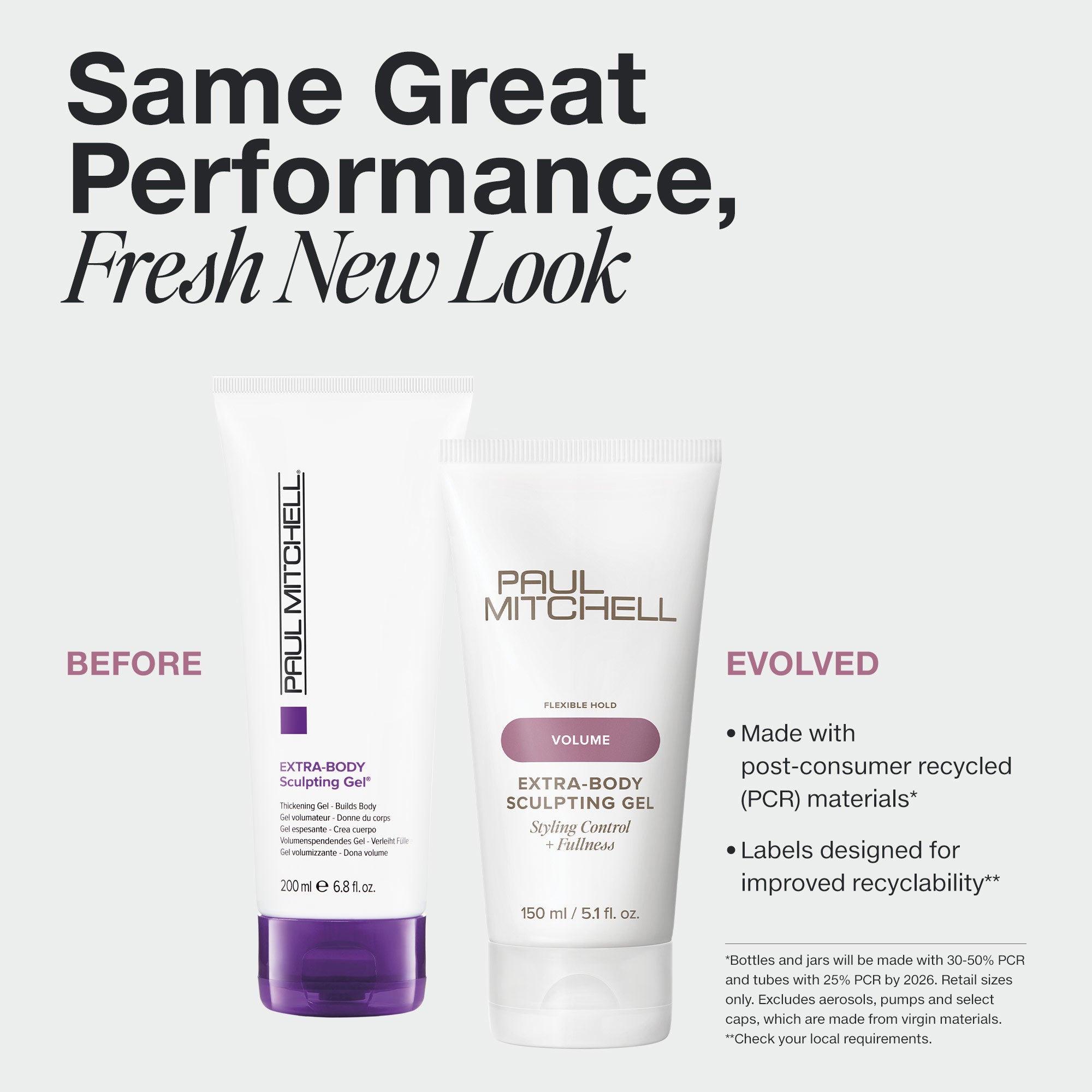 Paul Mitchell Extra-Body Conditioner in new PCR packaging with a low-profile cap.