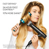 The Neuro Dry+ Hair Dryer provides fast drying, 24-hour frizz control and 117% more shine. Based on third-party testing. 