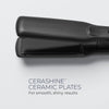 The Neuro Smooth 1.25" Ceramic Straightening & Styling Iron has CeraShine ceramic plates for smooth, shiny results.