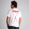 image of model wearing the Paul Mitchell Support Your Local Hairdresser T-Shirt