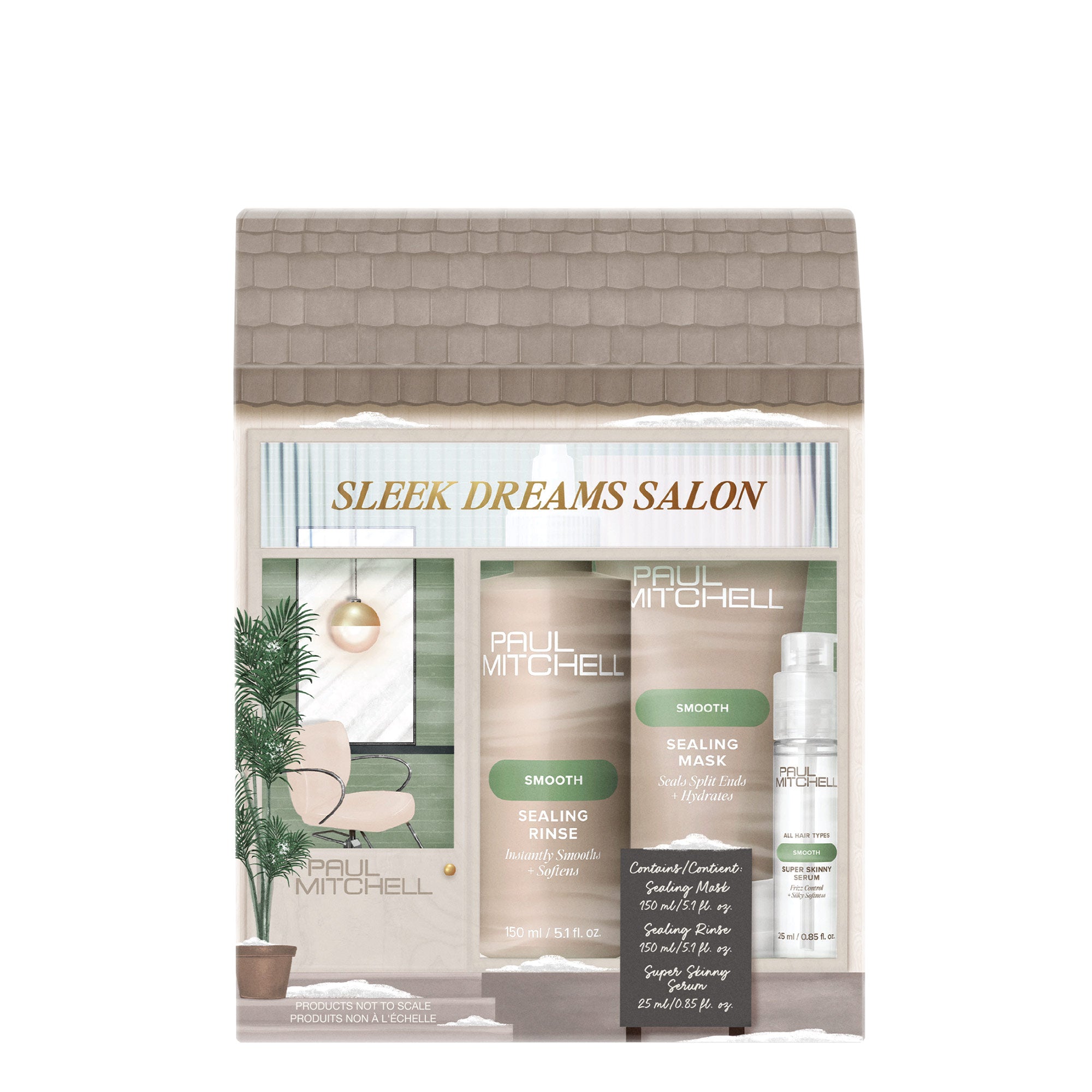 Paul Mitchell Smoothing Holiday Gift Set contains #1 best-selling Super Skinny Serum, a hair mask and rinse for frizzy hair.