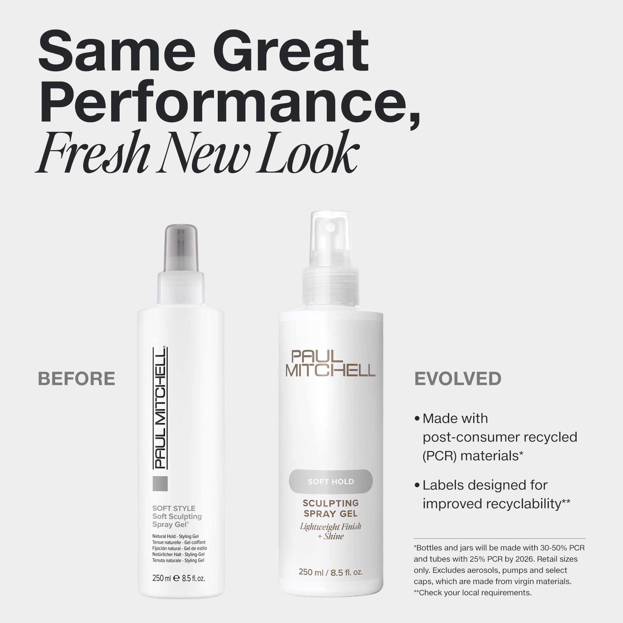 Paul Mitchell Sculpting Spray Gel in new PCR packaging.