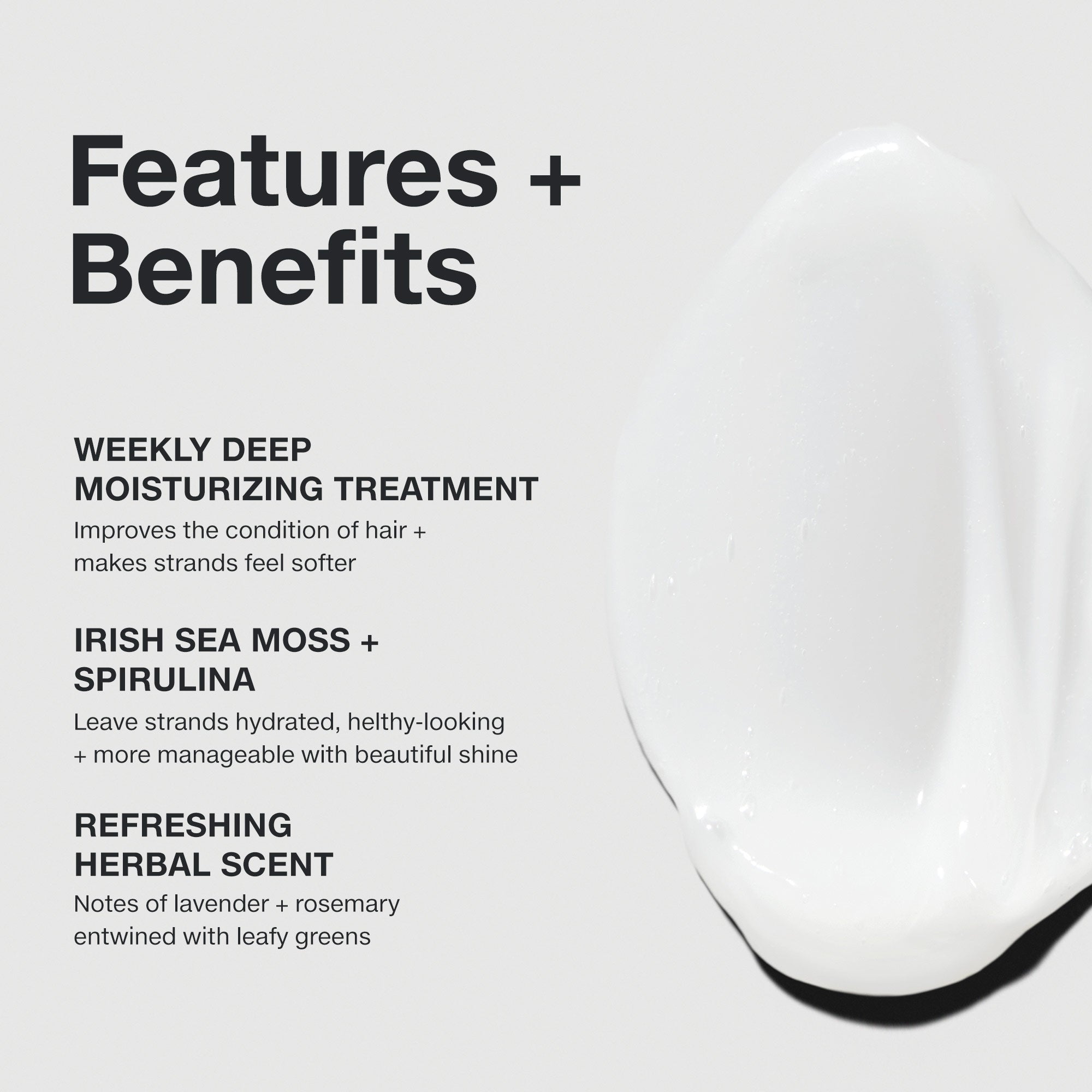 Paul Mitchell Super-Charged Treatment: intensely hydrating with Irish sea moss and spirulina and a refreshing herbal scent.