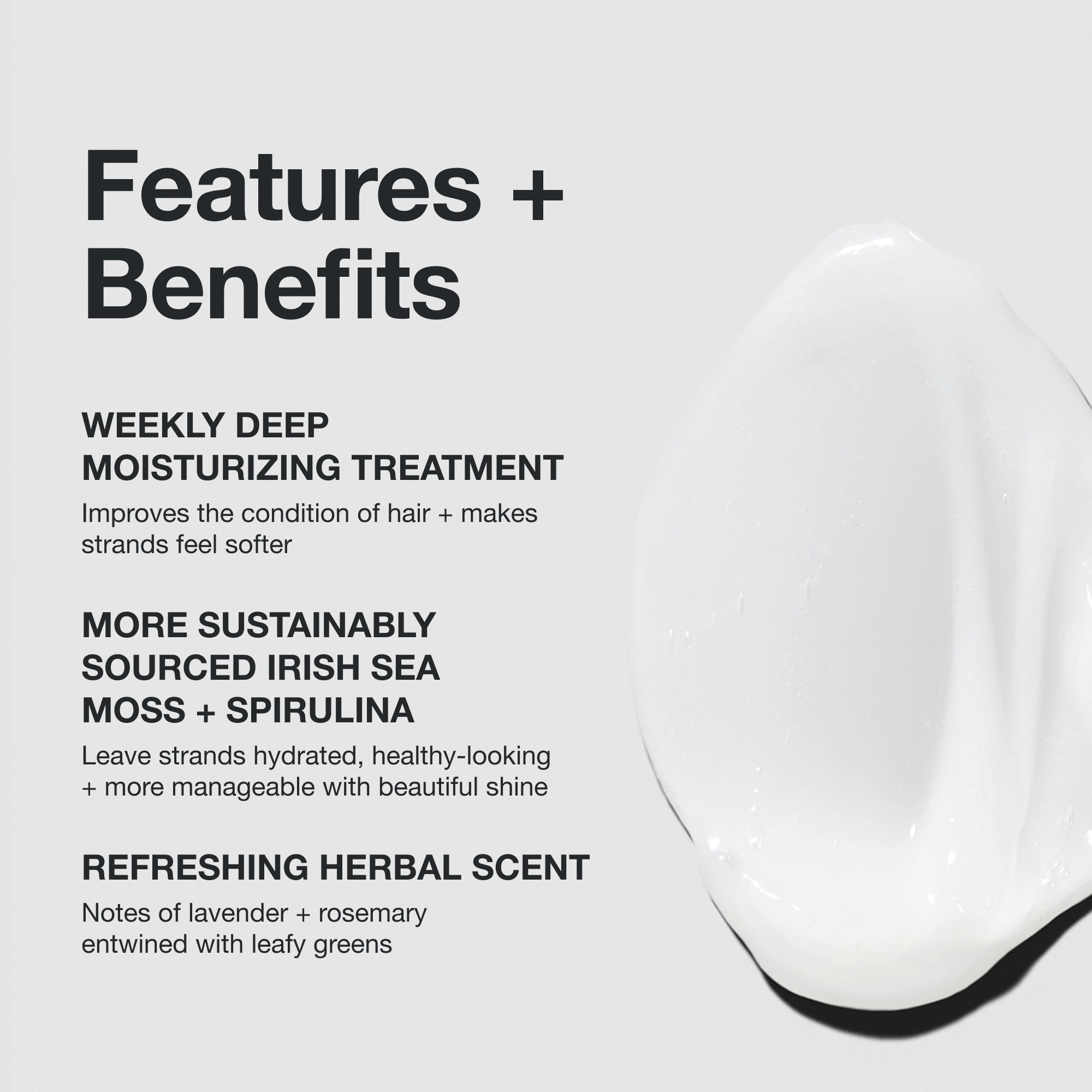 Paul Mitchell Super-Charged Treatment: intensely hydrating with Irish sea moss and spirulina and a refreshing herbal scent.