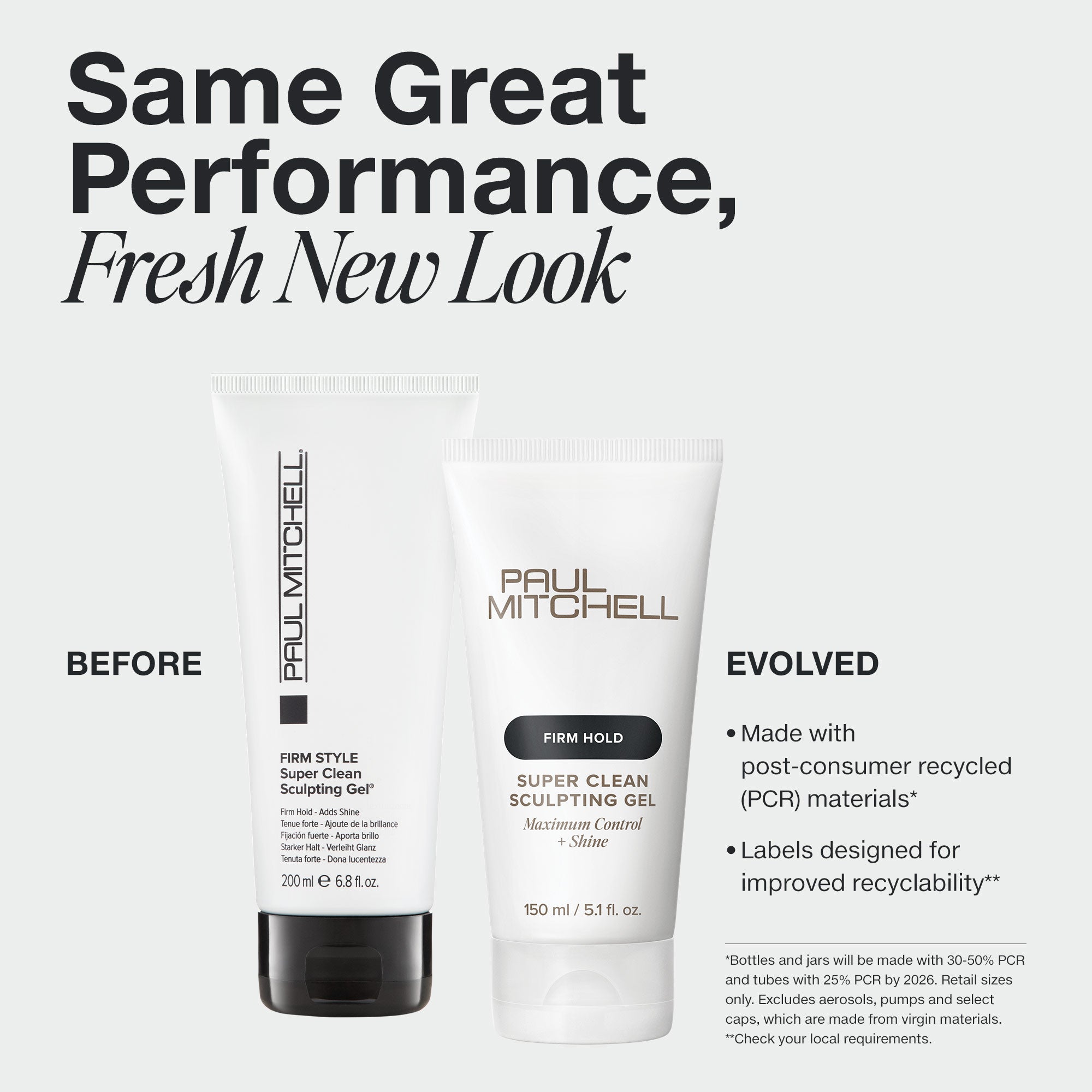Paul Mitchell Super Clean Sculpting Gel in new PCR packaging.