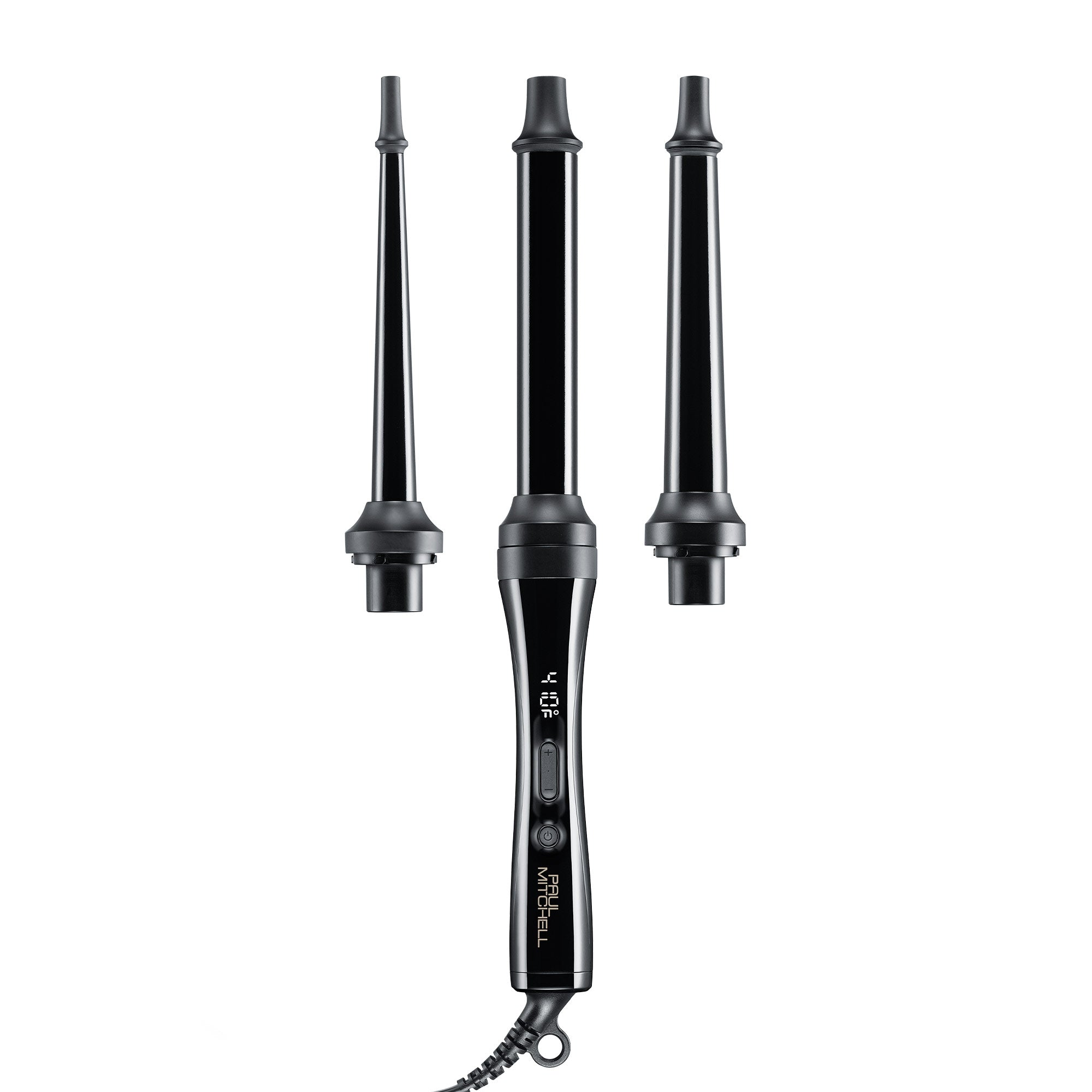 The Paul Mitchell Unclipped 3-in-1 Ceramic Interchangeable Curling Wand is ideal for curling all hair types.