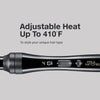 The Paul Mitchell Unclipped 3-in-1 Ceramic Interchangeable Curling Wand provides adjustable heat up to 410°F.