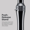 The Paul Mitchell Unclipped 3-in-1 Ceramic Interchangeable Curling Wand has an easy push-release stand.