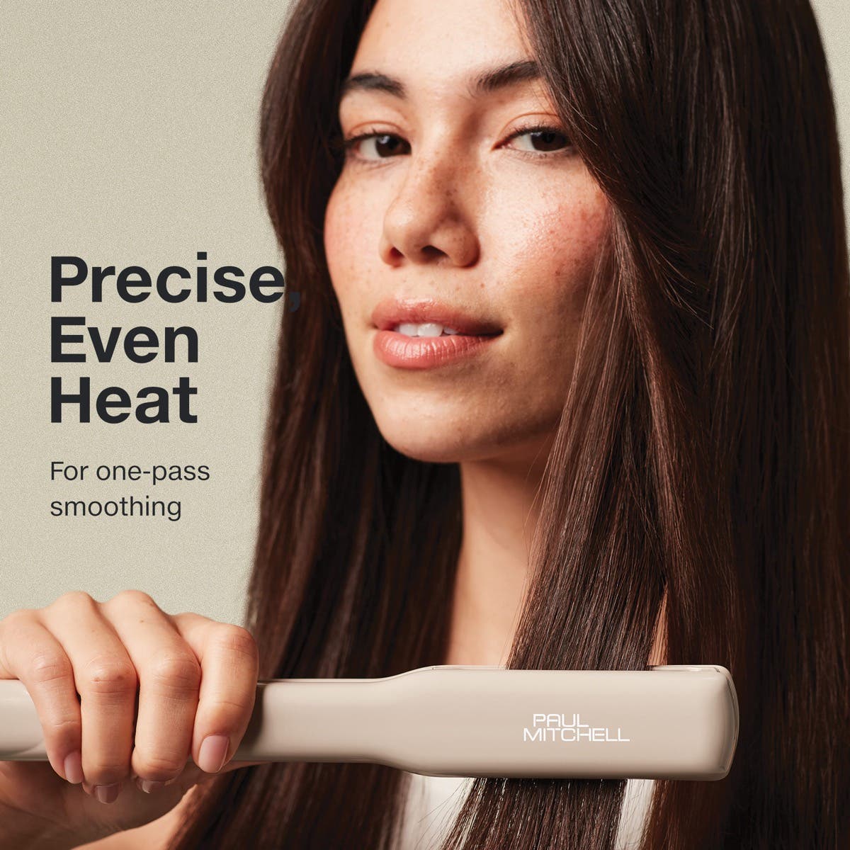 Paul Mitchell Smooth+ Ceramic Flat Iron features CeraShine ceramic plates for silky