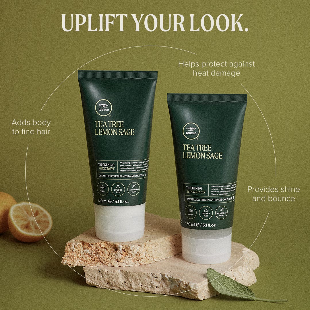 Lemon Sage Thickening Blowout Gel | Tea Tree | JPMS