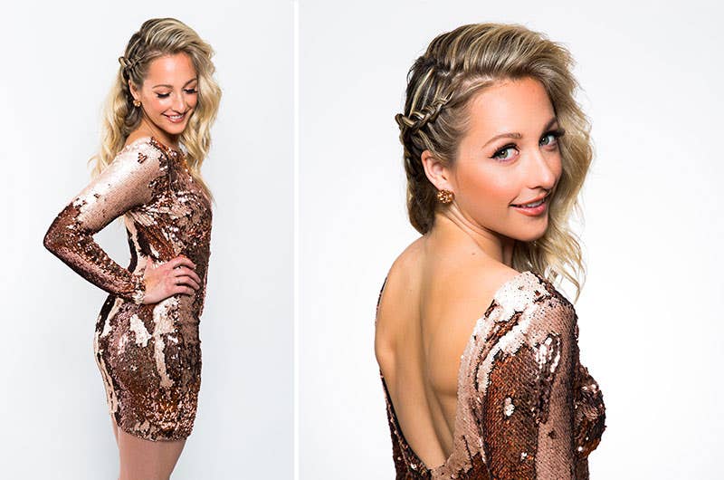 Elegant French Side Braid Prom Look by Rochelle Randall