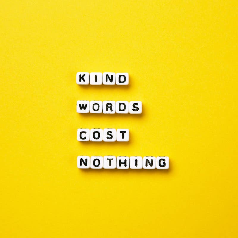 image of the kind words cost nothing social media post