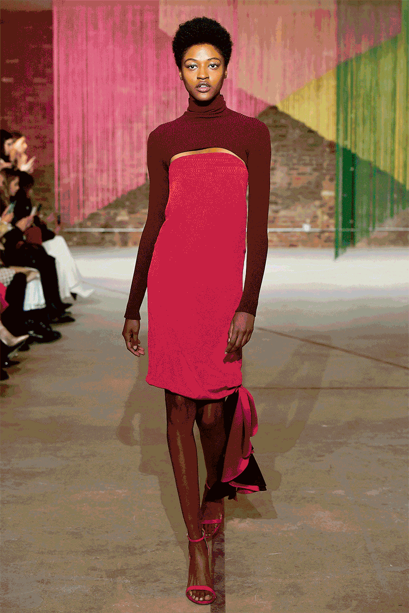 Runway models on stage at the MILLY Fall 2018 presentation.