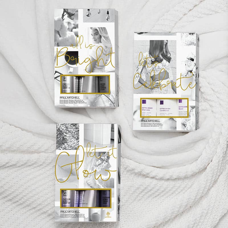 image of of the paul mitchell Platinum Blonde Let It Glow Holiday Gift Set