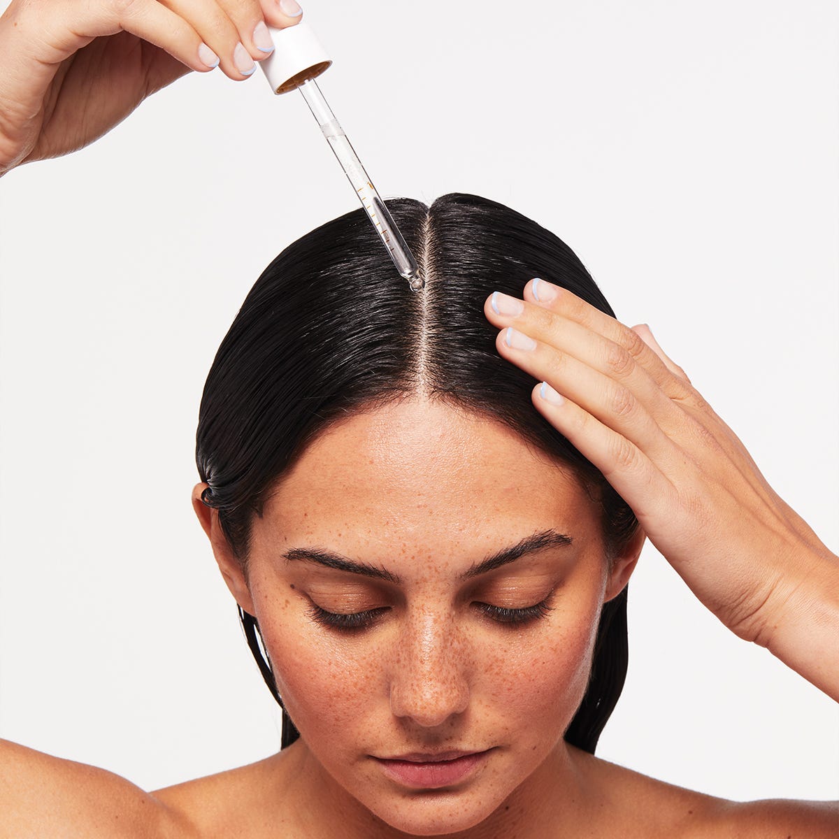 image of Clean Beauty Scalp Therapy Drops application