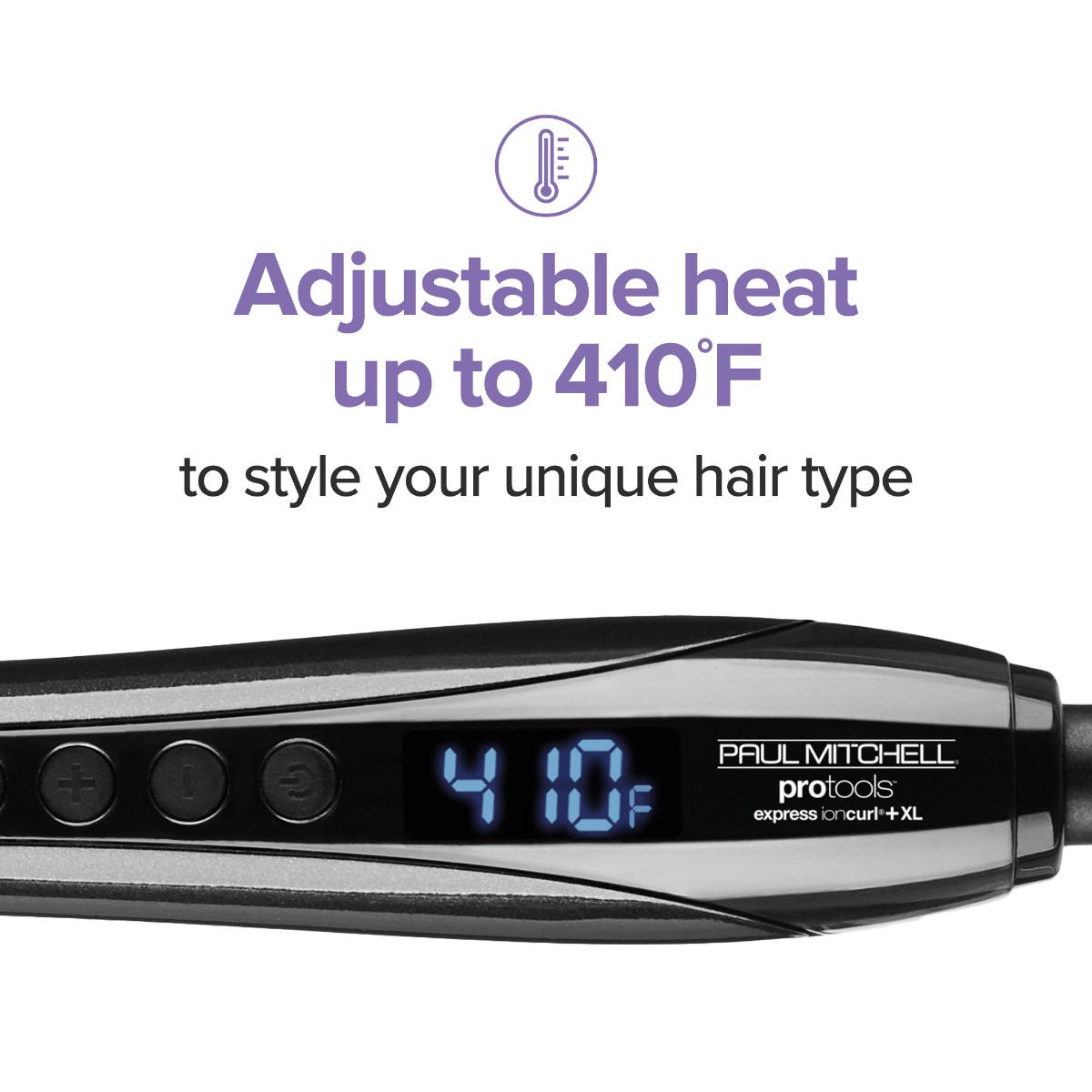 Adjustable heat up to 410 degrees Fahrenheit to style your unique hair type
