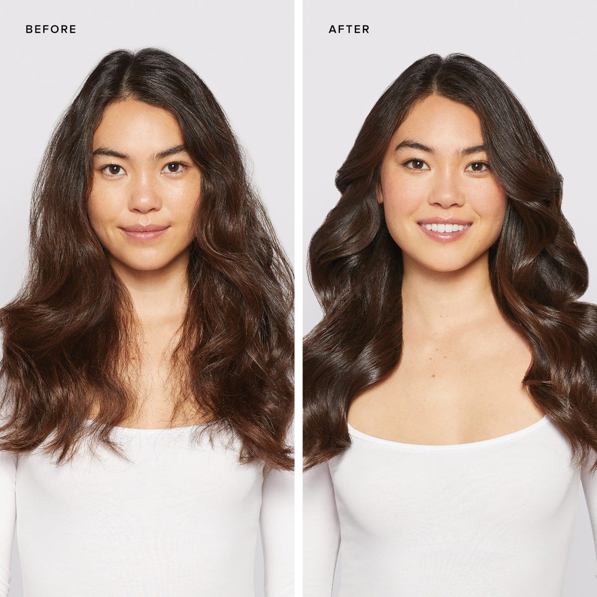 Paul Mitchell model, before/after