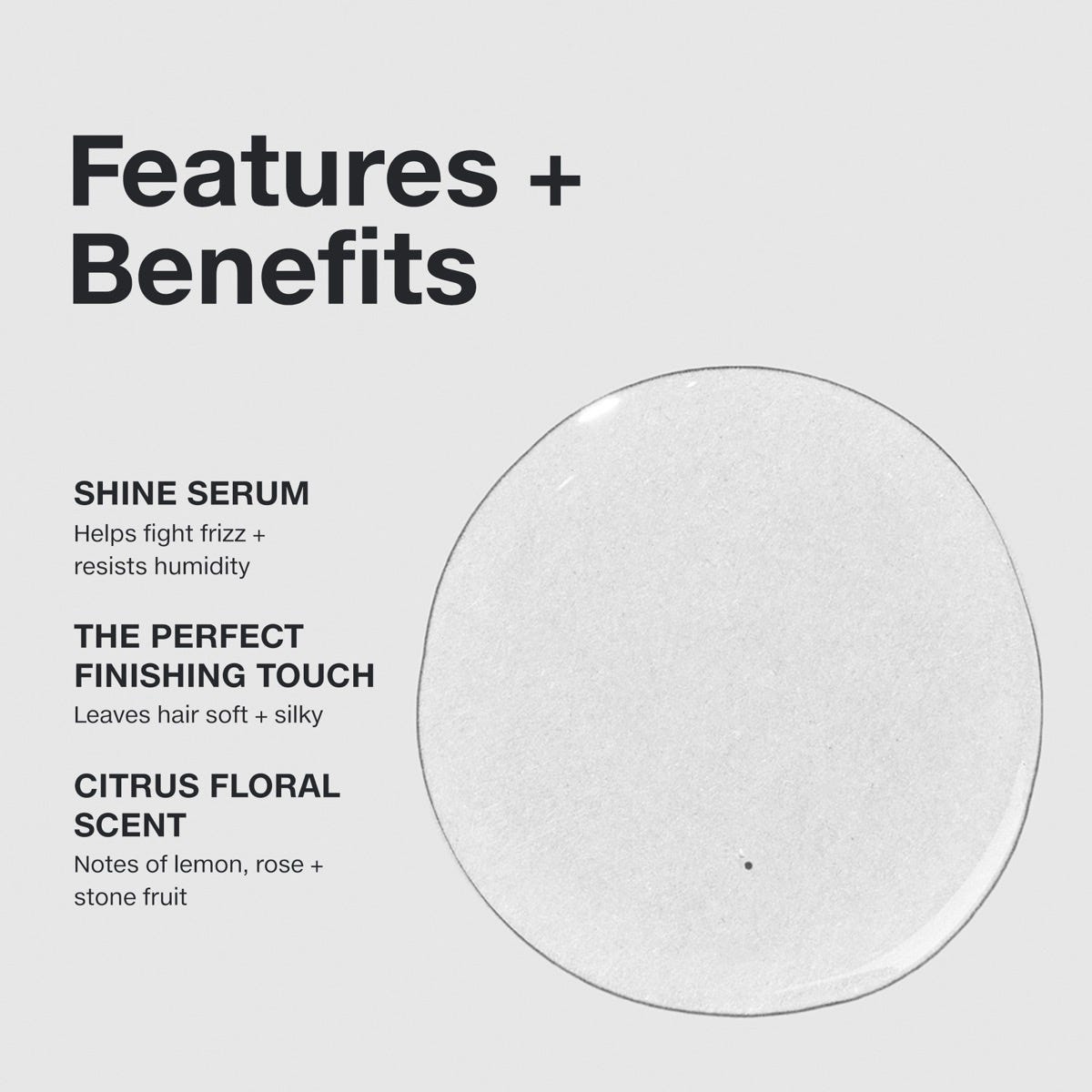 features and benefits infographic of Gloss Drops