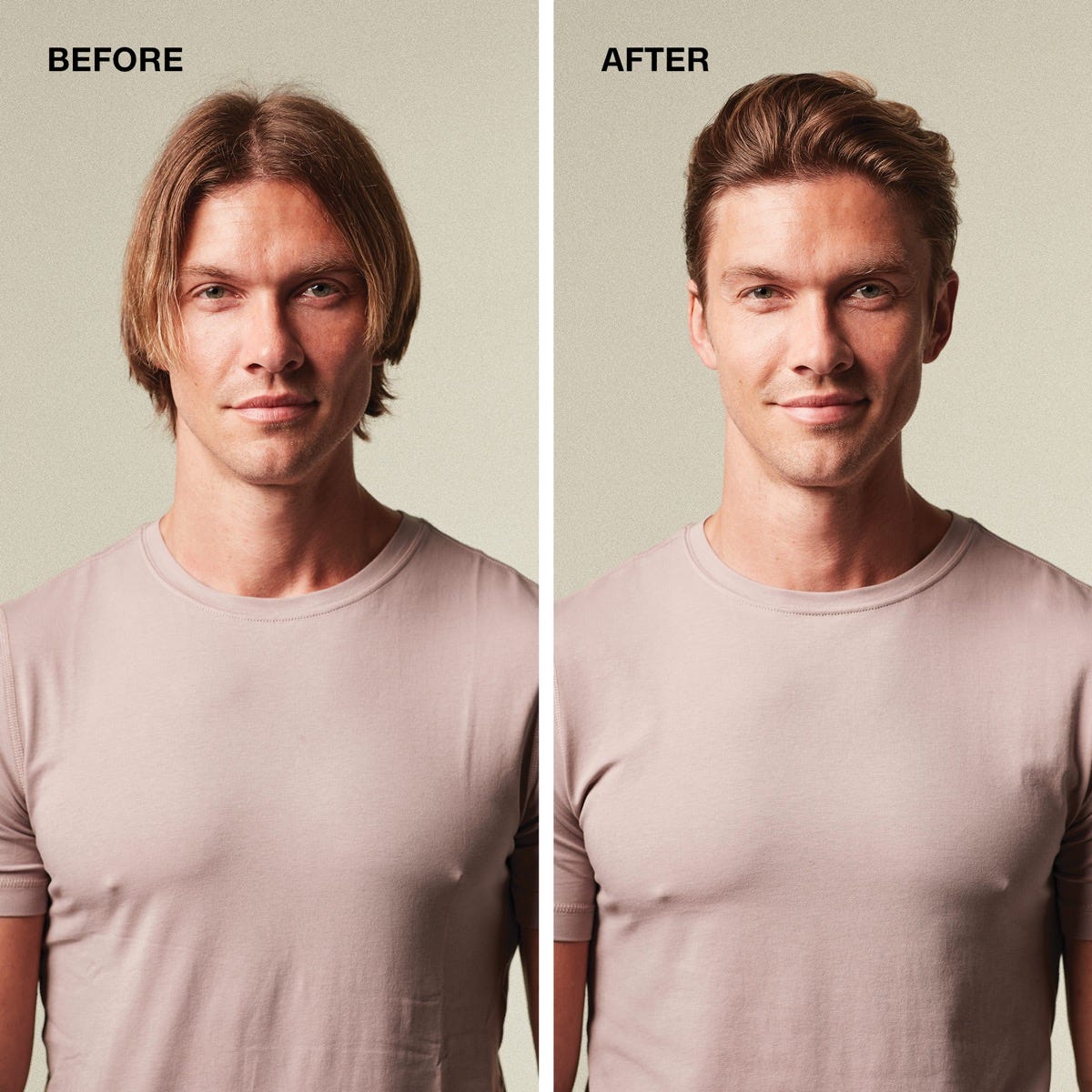 before/after image of a man's hairstyle