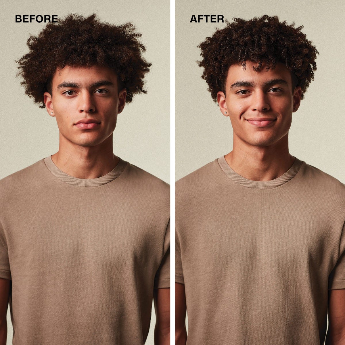 before/after image of a man's hairstyle