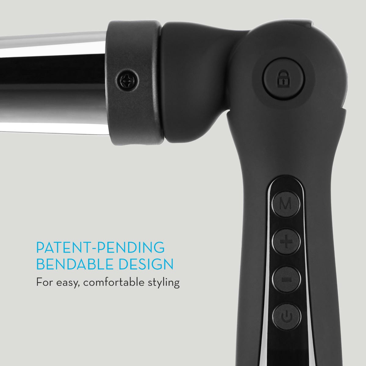 Patent-pending bendable design for easy, comfortable styling